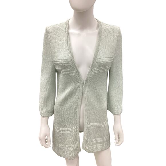 St.John Sport By Marie Gray Cardigan Women’s SZ S Fine Knit NoClosure Mint Color - Picture 1 of 5